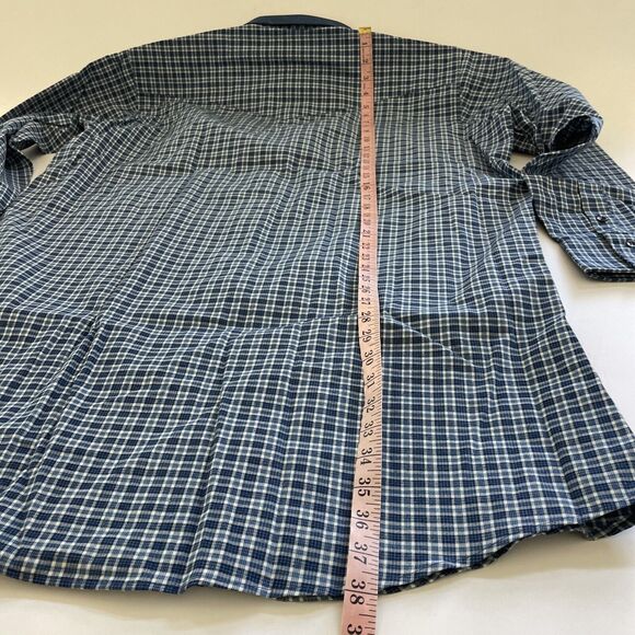 Vintage Longhorn Shirt 18x35 Button Down Western Rodeo Casual Chore‎ Coat COTTON - Picture 6 of 10